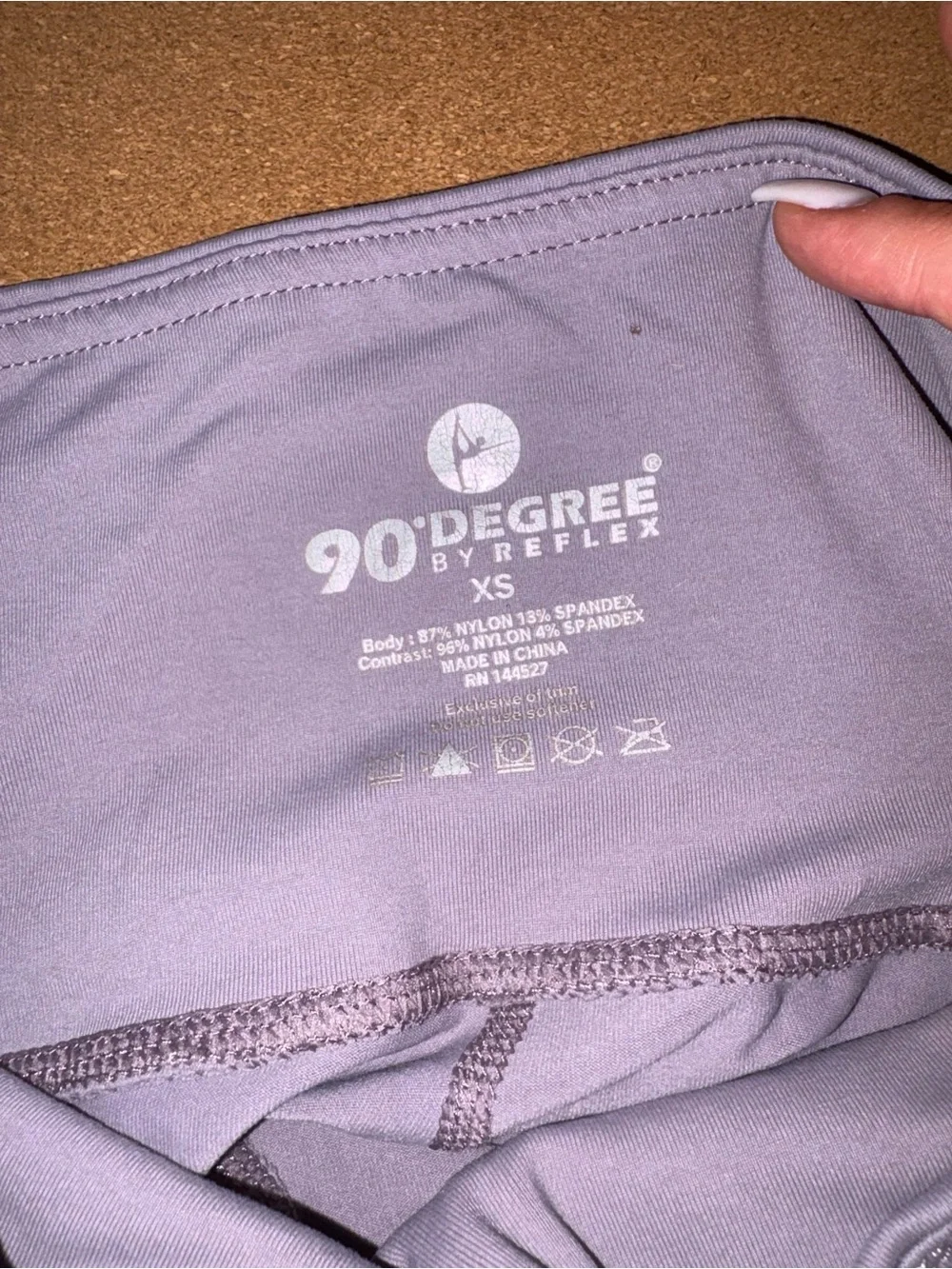 90 Degree By Reflex Lavender High-Waist Athletic Bike Shorts